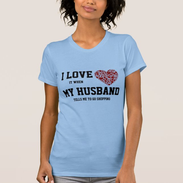 I Love My Husband Ladies T T-Shirt (Front)