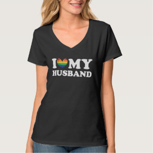 I Love My Husband LGBTQ Gay Valentines Day 3 T-Shirt