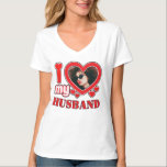 I Love My Husband Personalized T-Shirt<br><div class="desc">I Love My Husband Personalized Photo and Text</div>