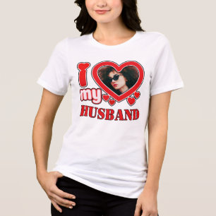 I Love My Husband Personalized Tri-Blend Shirt