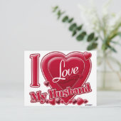I Love My Husband red - heart Postcard (Standing Front)