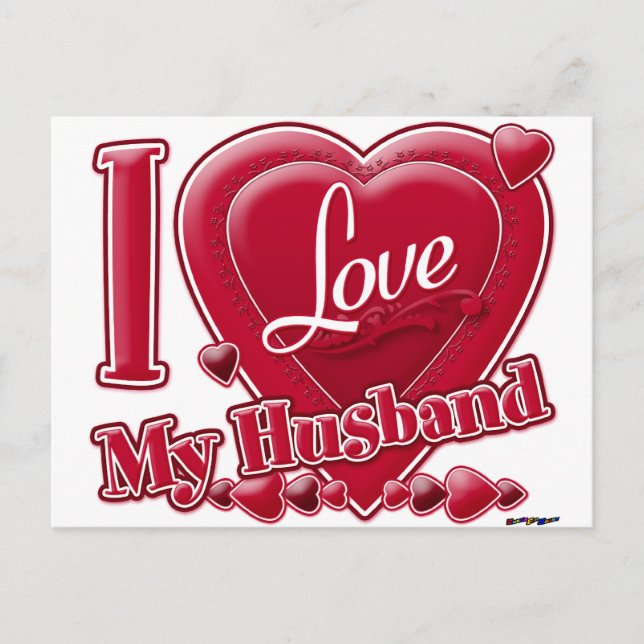 I Love My Husband red - heart Postcard (Front)