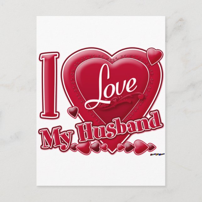 I Love My Husband red - heart Postcard (Front)