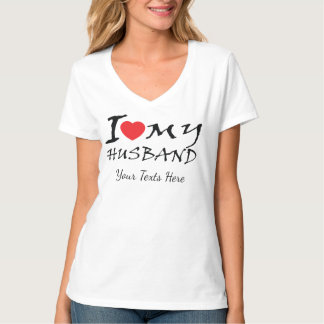 I Love My Husband text with red heart symbol for r T-Shirt