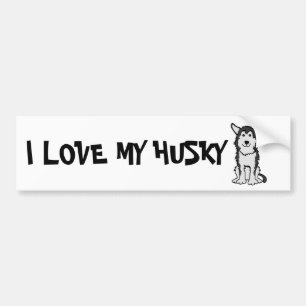 I Love My Husky Bumper Sticker