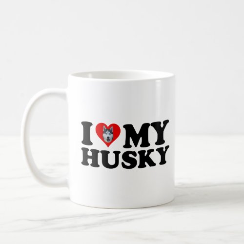 I Love My Husky  Coffee Mug