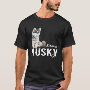 I Love My Husky Cute Sled Dog Siberian Husky T-Shirt