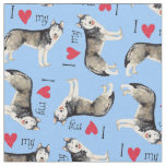 I Love my Husky Fabric