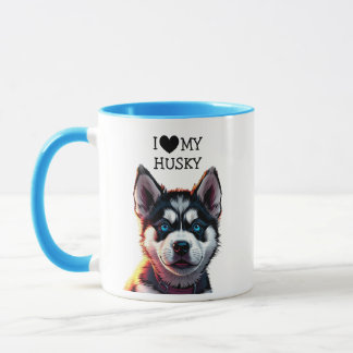 I Love My Husky Personalized Mug