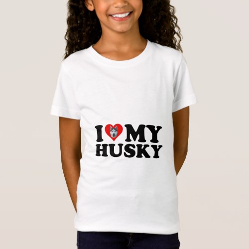 I Love My Husky  T_Shirt