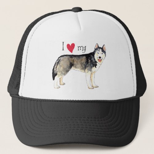 I Love my Husky Trucker Hat