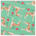 I Love my Ibizan Hound Fabric