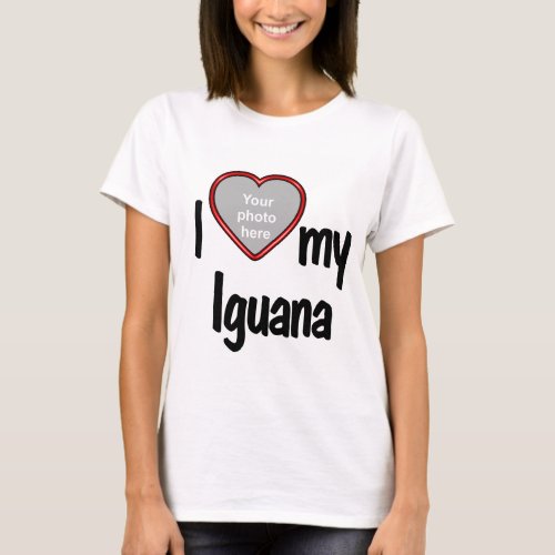I Love My Iguana _ Cute Red Heart Photo Frame T_Shirt