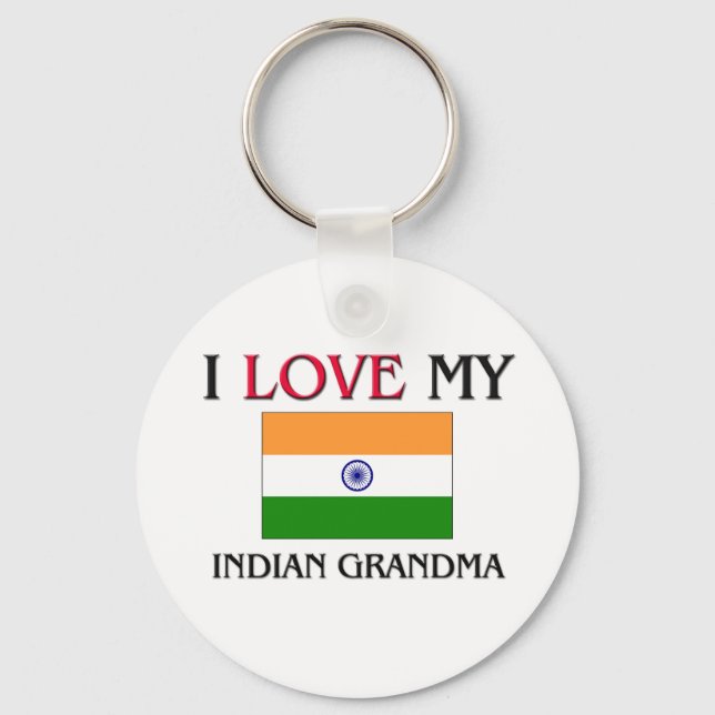 I Love My Indian Grandma Keychain (Front)