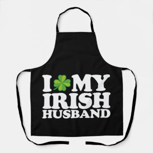 I Love My Irish Husband Couple St Patrick's Day Apron