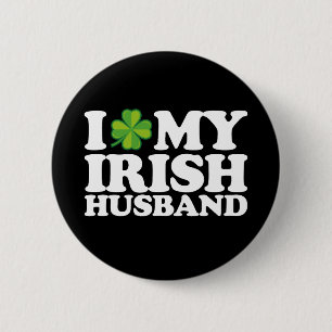I Love My Irish Husband Couple St Patrick's Day Button