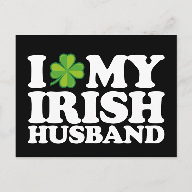I Love My Irish Husband Couple St Patrick's Day Postcard (Front)