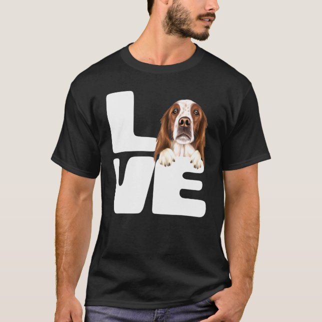 I Love My Irish Red And White Setter Dog T-Shirt (Front)