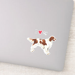 I Love my Irish Red and White Setter Vinyl Sticker