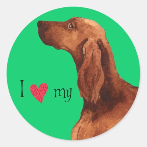 I Love my Irish Setter Classic Round Sticker