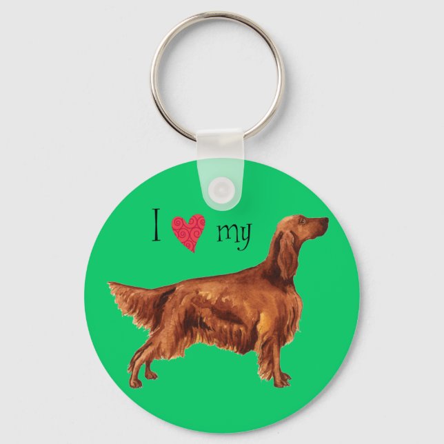 I Love my Irish Setter Keychain (Front)