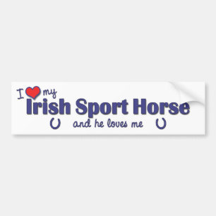 I Love My Irish Sport Horse (Male Horse) Bumper Sticker