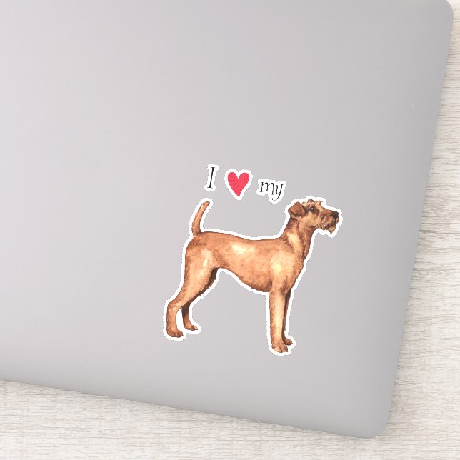 I Love my Irish Terrier Vinyl Sticker (Detail)