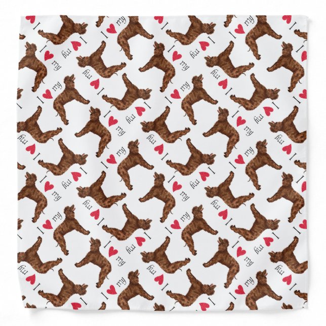 I Love my Irish Water Spaniel Bandana (Front)