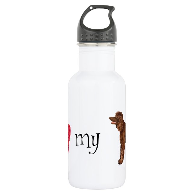 I Love my Irish Water Spaniel Bottle (Front)