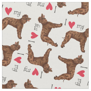 I Love my Irish Water Spaniel Fabric