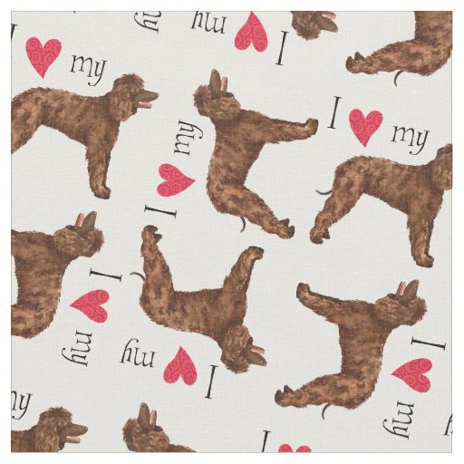 I Love my Irish Water Spaniel Fabric