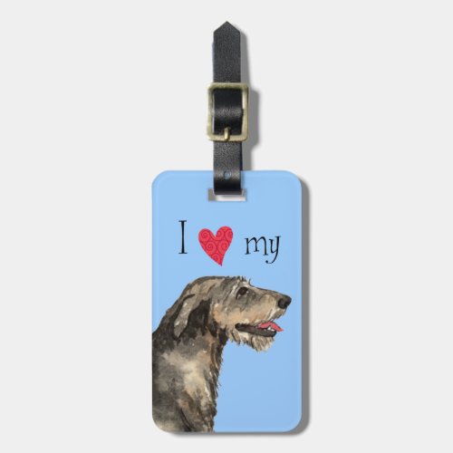 I Love my Irish Wolfhound Luggage Tag