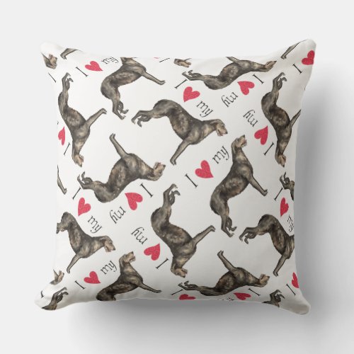 I Love my Irish Wolfhound Throw Pillow