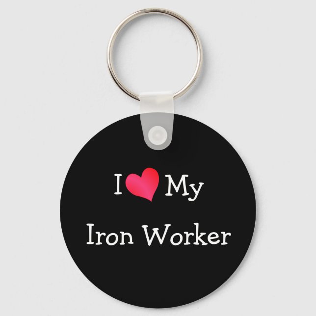I Love My Iron Worker Keychain (Front)