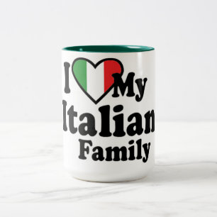 I Love My Italian Family Two-Tone Coffee Mug
