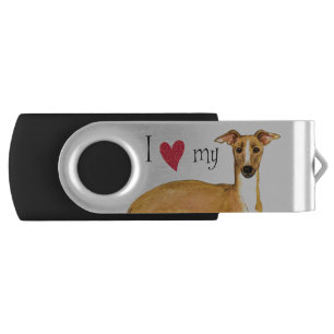 I Love my Italian Greyhound Flash Drive