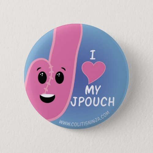 I Love My J_Pouch Pinback Button
