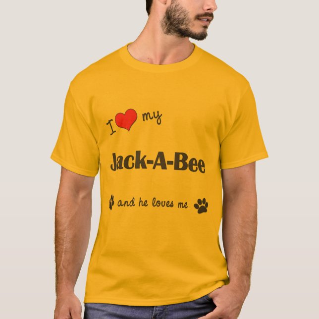 I Love My Jack-A-Bee (Male Dog) T-Shirt (Front)
