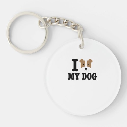 I Love My Jack Russel Dog Owner Pet Lover Gift Keychain