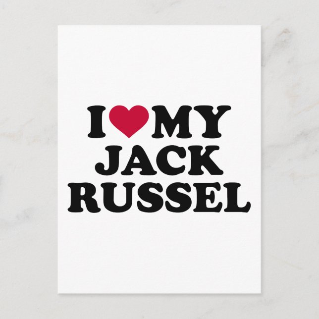 I love my Jack Russel Postcard (Front)