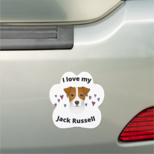 "I Love My Jack Russell" Paw car magnet. Magnet