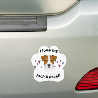 "I Love My Jack Russell" Paw car magnet. Magnet