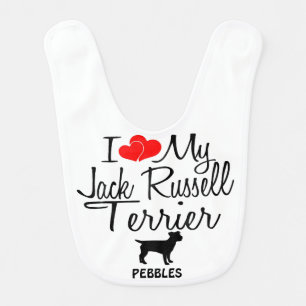 I Love My Jack Russell Terrier Baby Bib