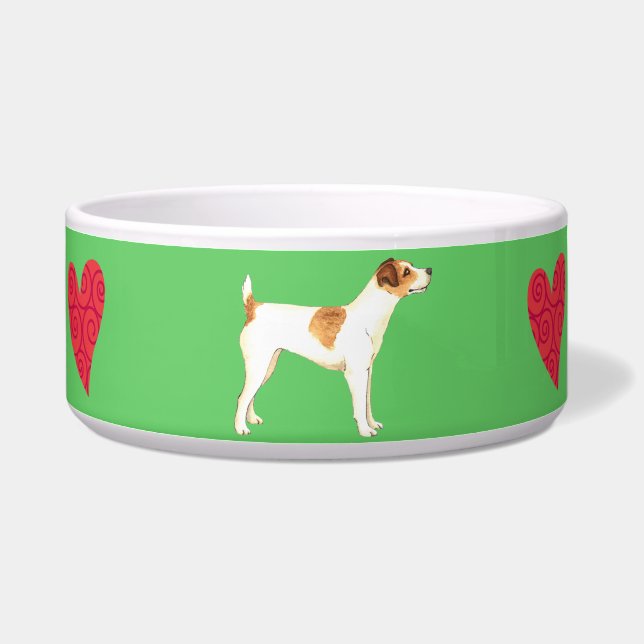 I Love my Jack Russell Terrier Bowl (Right)