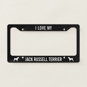 I Love My Jack Russell Terrier   Dog Breed Custom License Plate Frame