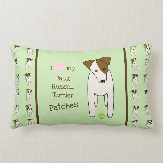 I love my Jack Russell Terrier mint or any color Lumbar Pillow