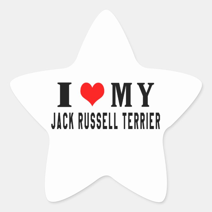 I Love My Jack Russell Terrier Stickers