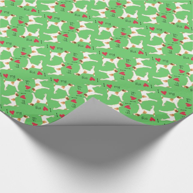 I Love my Jack Russell Terrier Wrapping Paper (Corner)