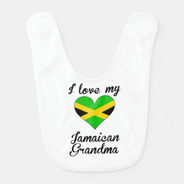 I Love My Jamaican Grandma Bib (Front)