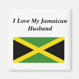 I Love my Jamaican Husband 2 Inch Square Magnet